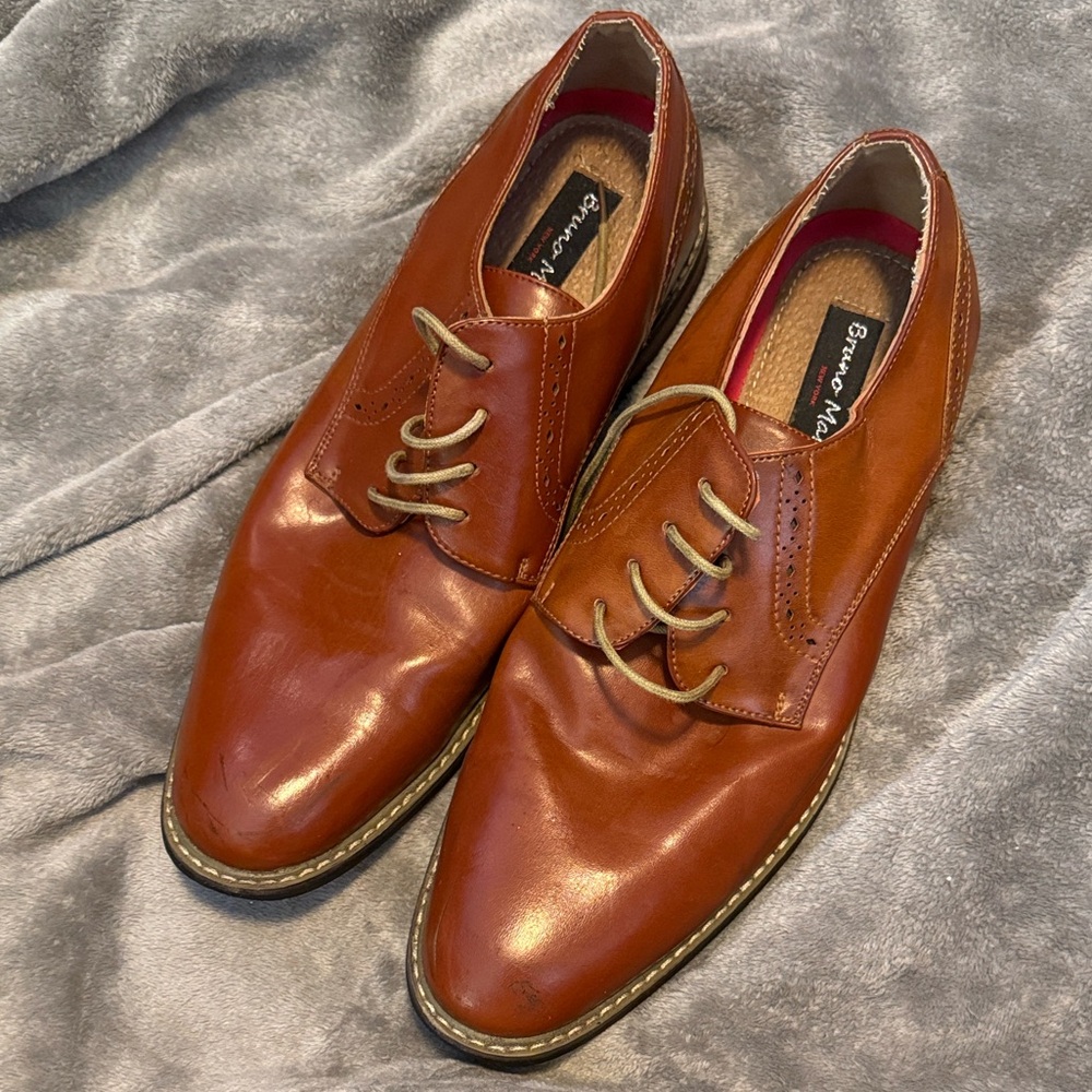 Bruno Marc Cognac Brown Men’s Dress Shoes